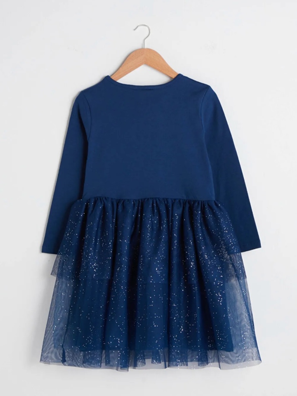 NWT Navy Gold Sparkle Tulle Dress 18M – Long Sleeve Party Dress, Elegant Toddler